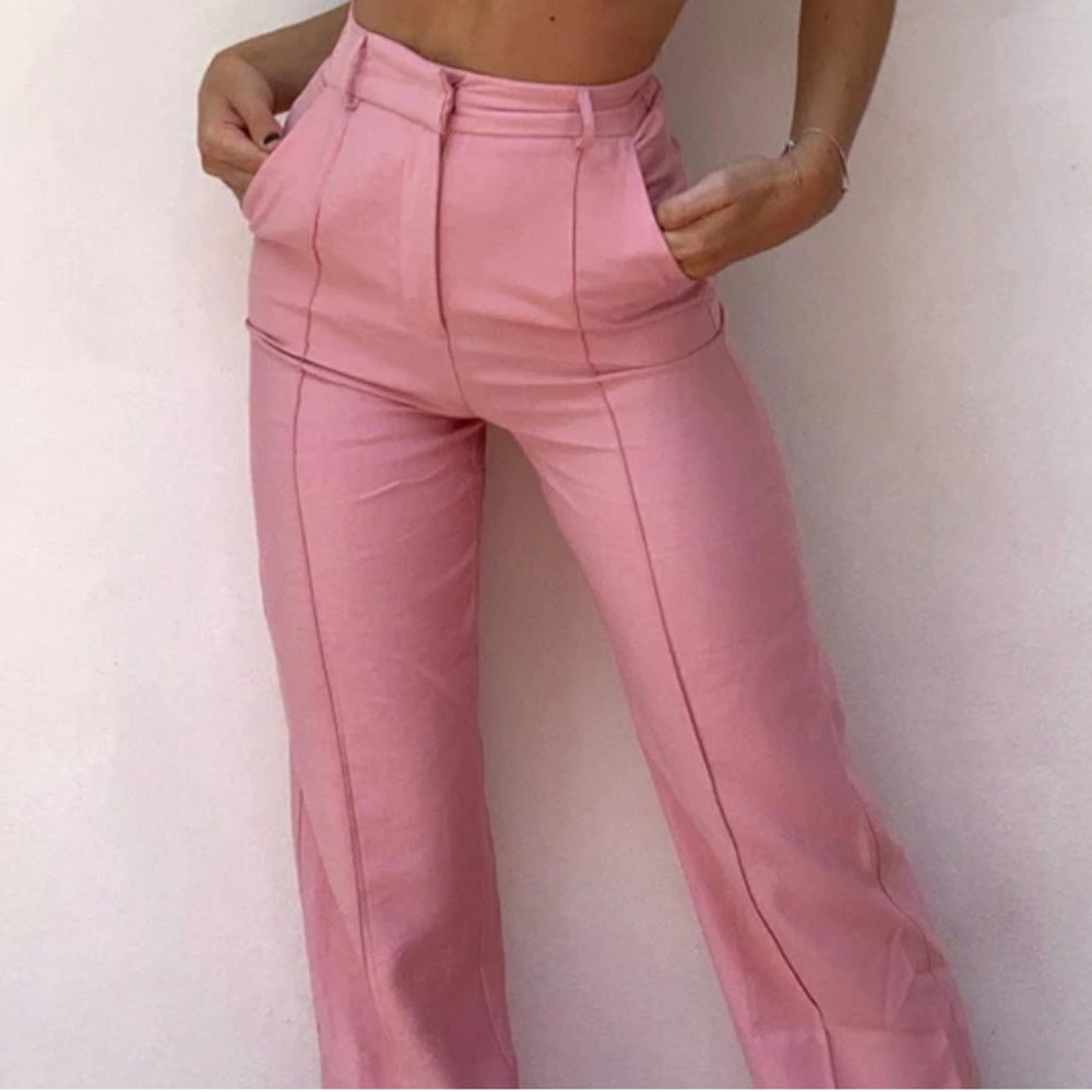 Pretty pink linen pants